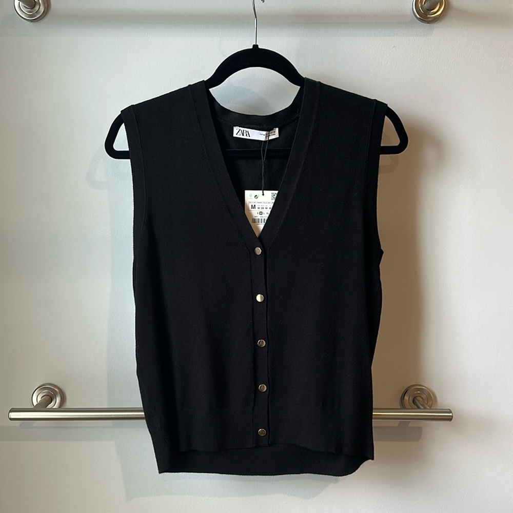 Zara Black Sleeveless Sweater Vest